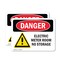 Signmission Electric Meter Room No Storage Danger Sign, Vinyl Decal, 10in W x 7in L, 2PK OS-2PACK-DS-D-710-L-1192 - alternate 1